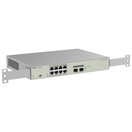 Switch Gestionable L2, 8 puertos Gigabit, POE, x2 puertos SFP ,para rack 19"