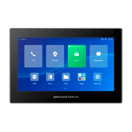 Pantalla e Interfono HD 7", x6 SIP, Android 13, x8 entradas y x2 salida de alarma. POE y Wifi. Negro