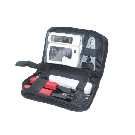 Kit profesional para telecos: Tester + Crimpadora + insertadora + pelacables