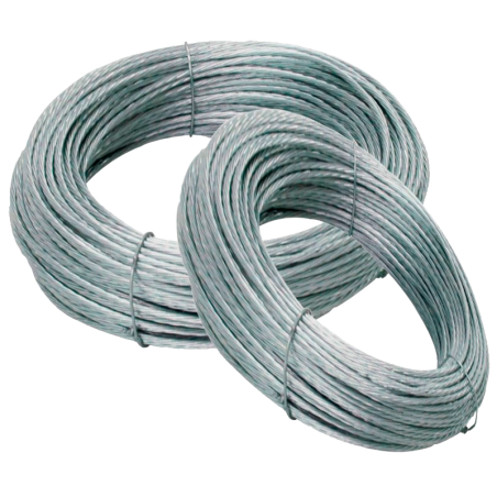 Cable de vientos de acero trenzado, 2 mm, rollos de 50 metros