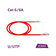 Latiguillo Cat 6A UTP, LSZH, 0.5mts. Rojo
