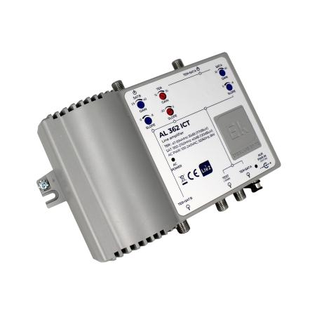 Amplificador de línea Ekselans AL 362 ICT - 3 entradas, 40 dB, 120 dBuV, LTE2