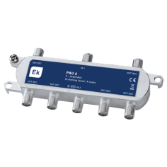 Repartidor coaxial PAU 6 de Ekselans con 6 salidas TV-FI