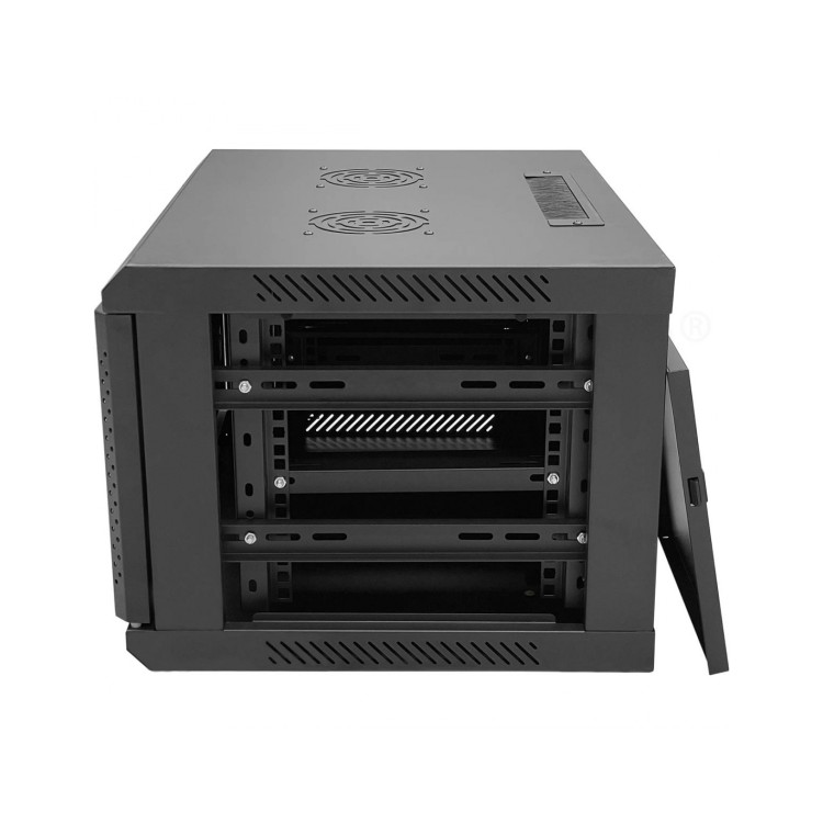 Rack de pared 19", 9U, F450 / AN600 / AL480mm, carga 60Kg, vacío. Montado