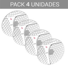 CPE inalámbrico MikroTik LHG XL HP5 PACK 4 con antena parabólica 27 dBi