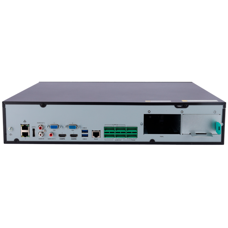 NVR 64ch IP hasta 32Mpx, 384Mbps, H.265, 8 HDD