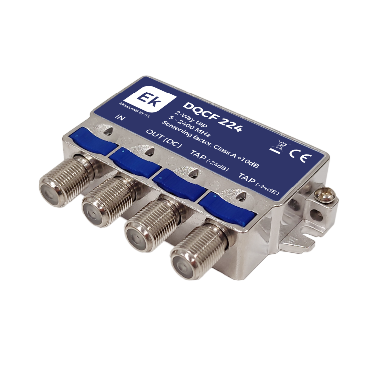Derivador 2 salidas DQCF 224 EKSelans para SAT, MATV y DC 5-2400 MHz, atenuación 24dB