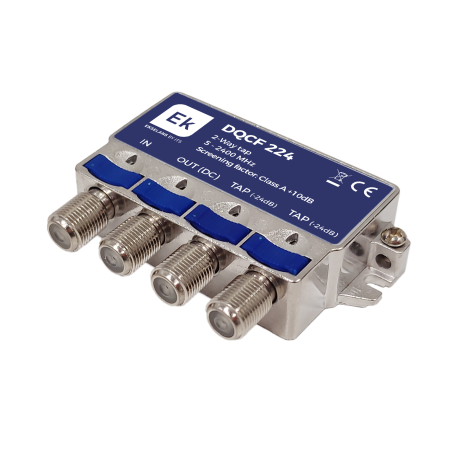 Derivador 2 salidas DQCF 224 EKSelans para SAT, MATV y DC 5-2400 MHz, atenuación 24dB