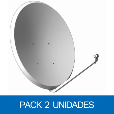 Antena parabólica de 86x80cm, 39,5dB, acero galvanizado. Pack de 2 unidades