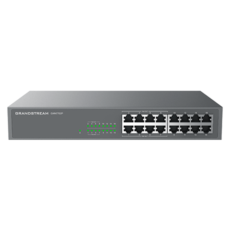Switch PoE Grandstream GWN7702P - 16 puertos Gigabit, 8 PoE