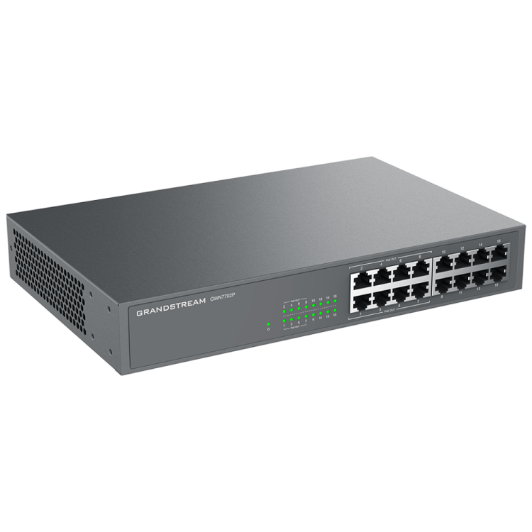 Switch PoE Grandstream GWN7702P - 16 puertos Gigabit, 8 PoE