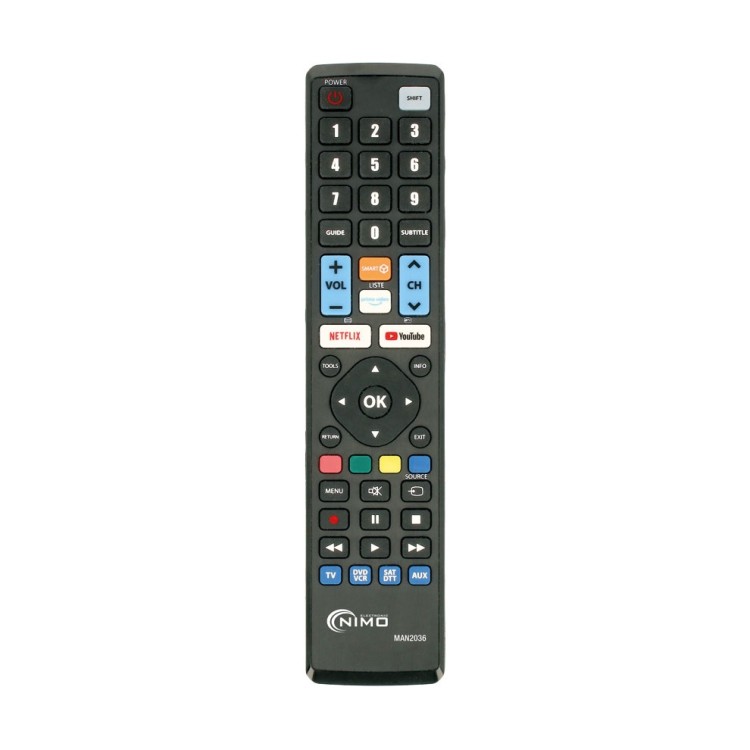 Mando a distancia Nimo MAN2036, programable universal 4 en1. Negro