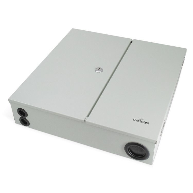 Caja de operador FTTx Gaestopas FCD4812M - 48 adaptadores SC/APC, aluminio, doble puerta, IP50