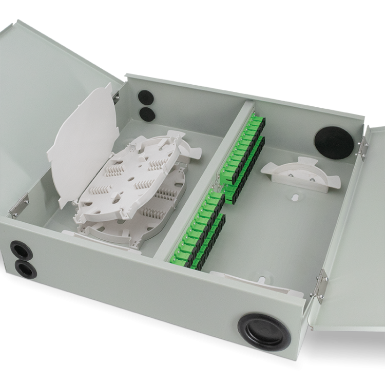 Caja de operador FTTx Gaestopas FCD4812M - 48 adaptadores SC/APC, aluminio, doble puerta, IP50