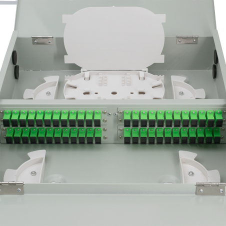 Caja de operador FTTx Gaestopas FCD4812M - 48 adaptadores SC/APC, aluminio, doble puerta, IP50