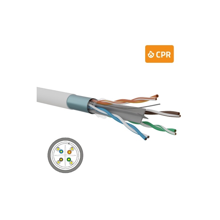 Cable Cat.6 F/UTP rígido Openetics 0809D2 - 4 pares, LSZH, Dca, bobina 500m