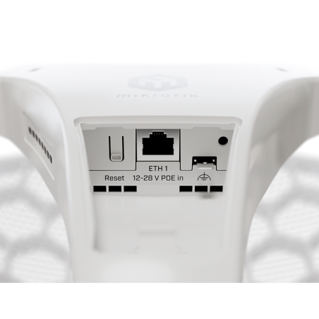 REACONDICIONADO |  CPE MikroTik LHG XL 5 ax - Wi-Fi 6, 27 dBi, PoE, exterior, enlaces hasta 30km. LHG-5axD-XL
