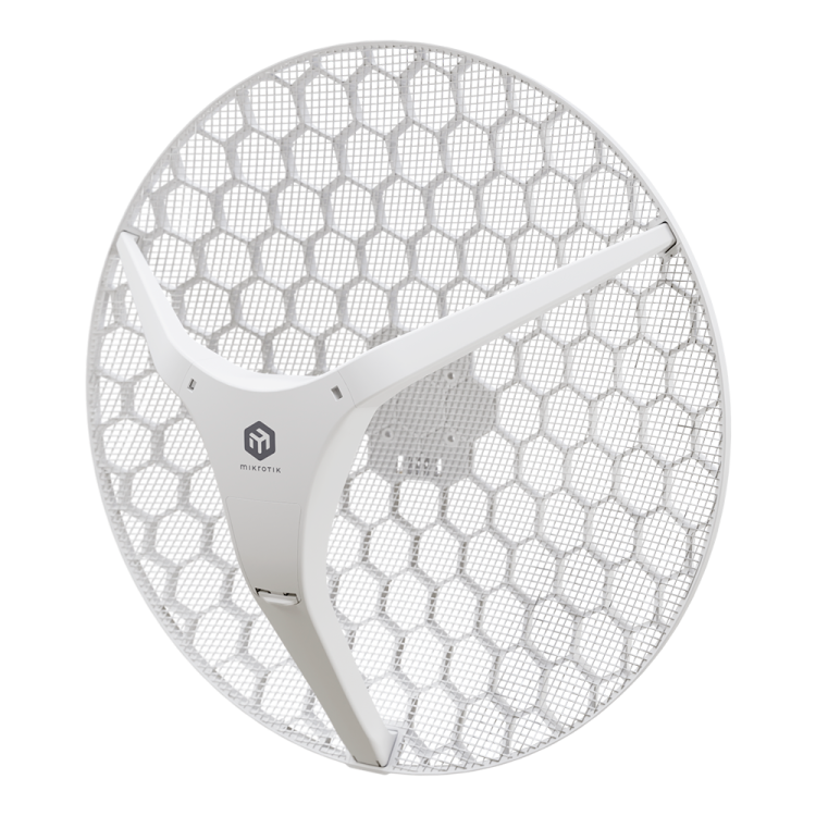 REACONDICIONADO |  CPE MikroTik LHG XL 5 ax - Wi-Fi 6, 27 dBi, PoE, exterior, enlaces hasta 30km. LHG-5axD-XL