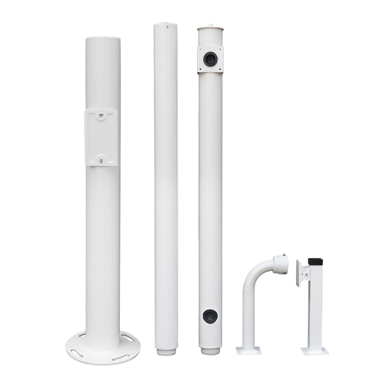 Poste CCTV metálico OEM POLE-450-D - 4.5 m de altura, montaje PTZ, Bullet y pararrayos