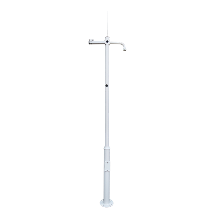 Poste CCTV metálico OEM POLE-450-D - 4.5 m de altura, montaje PTZ, Bullet y pararrayos