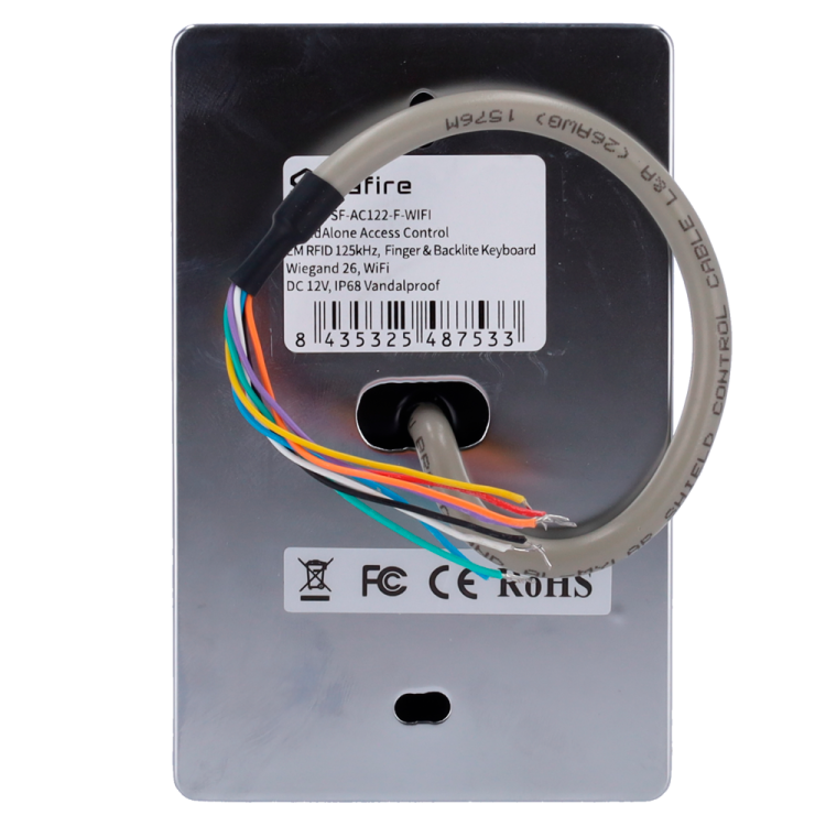 Control de acceso Safire SF-AC122-F-WIFI - huella, tarjeta EM, PIN, WiFi, APP Tuya, IP68