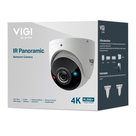 Cámara IP turret TP-Link InSight S485PI - 8MP, panoramica 180°, IR 20 m, H.265+