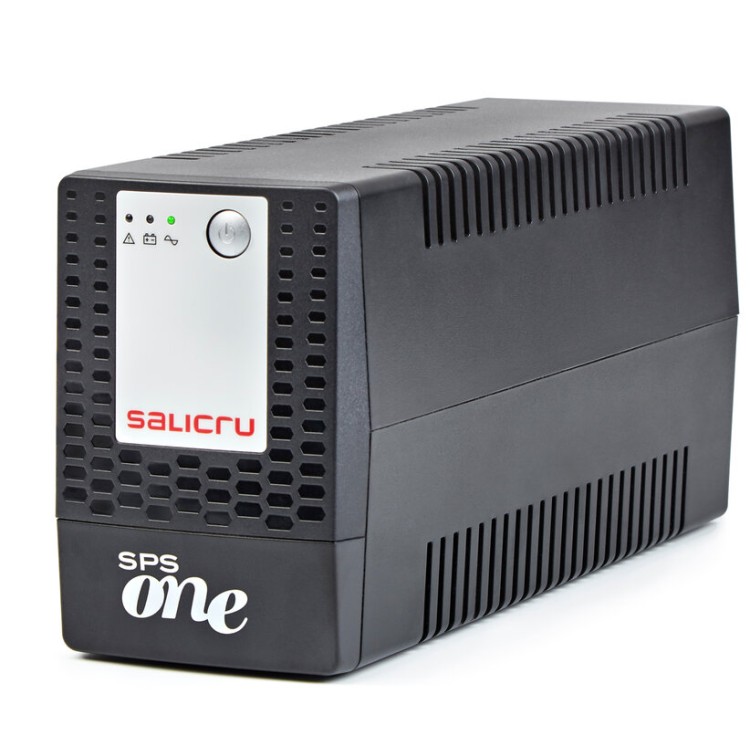 SAI Salicru SPS ONE 900VA - 480W, Line-interactive, 2x baterías 12V/9Ah, AVR, USB, Schuko, Negro
