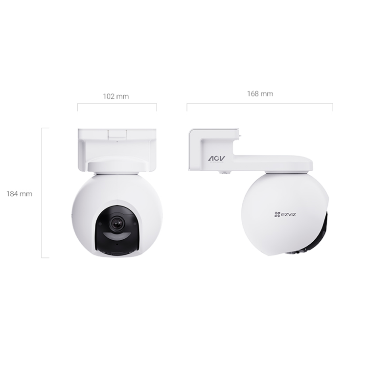 Cámara PTZ 4G/EZVIZ CS-HB8/SP 4K - 4 K, Pan-Tilt 360°, batería 10400 mAh, panel solar, detección IA, audio bidireccional, IP65