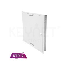 Registro de Terminación de Red Keynet RTR-B-605008-K2 sin la puerta montada, mostrando las entradas para tubos corrugados.