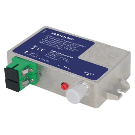 Receptor óptico Ekselans RO 80 FI CWD - Ganancia 30 dB, SC/APC. Nivel salida 80dBuV
