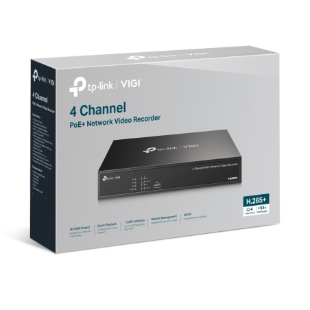 Grabador NVR PoE TP-Link VIGI NVR1004H-4P - 4CH, 53 W PoE