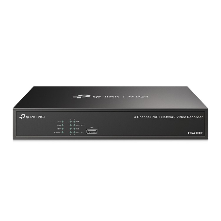 Grabador NVR PoE TP-Link VIGI NVR1004H-4P - 4CH, 53 W PoE