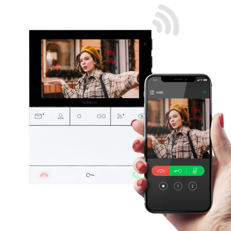 Monitor Videoportero COMELIT CR7741 - Simplebus 2. Monitor Chronos Wi-Fi, Manos Libres, 5". Reconocimiento facial