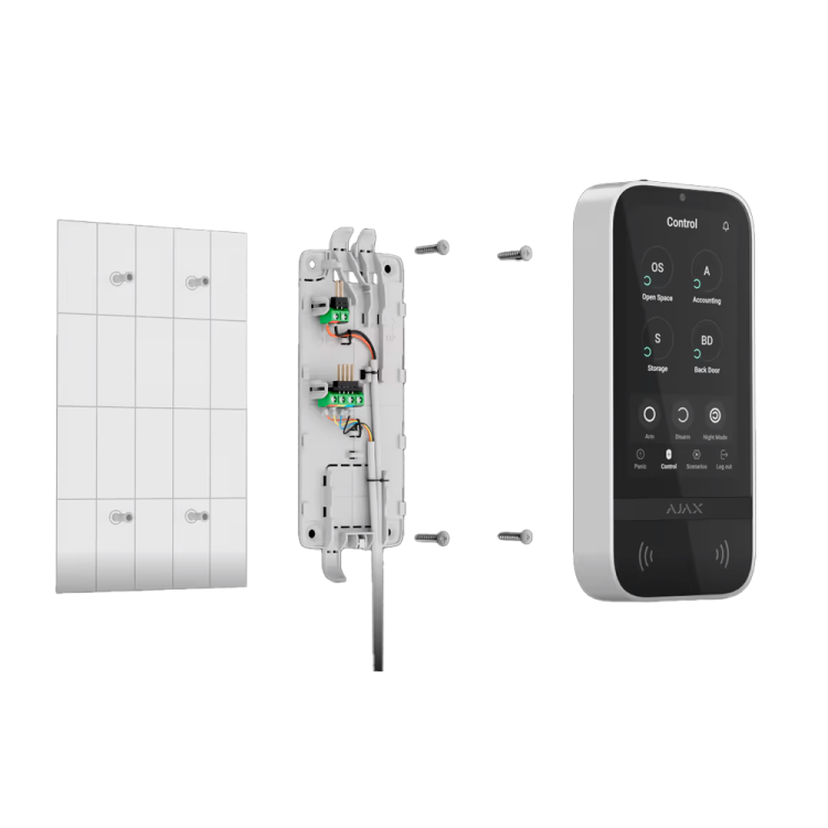 Teclado táctil Ajax FIBRA-KEYPADTOUCHSCREEN-W - IPS, RFID