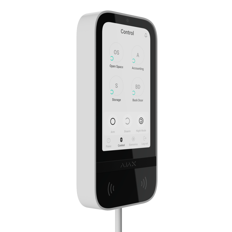 Teclado táctil Ajax FIBRA-KEYPADTOUCHSCREEN-W - IPS, RFID