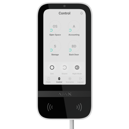 Teclado táctil Ajax FIBRA-KEYPADTOUCHSCREEN-W - IPS, RFID