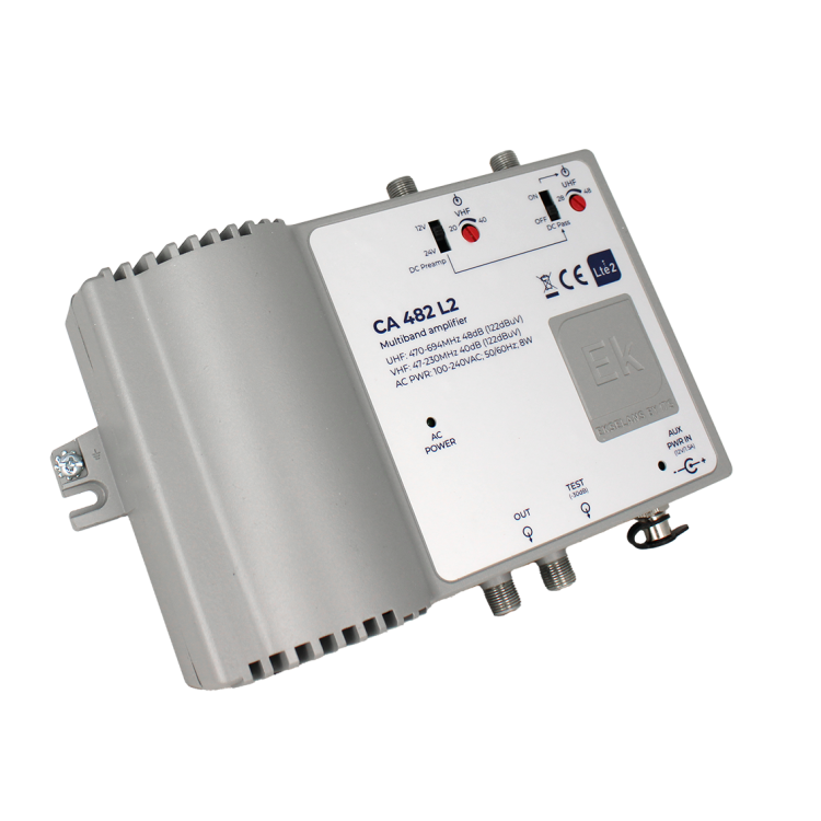 Amplificador de cabecera EK CA482 L2 - VHF/UHF, 40 dB, 122dB