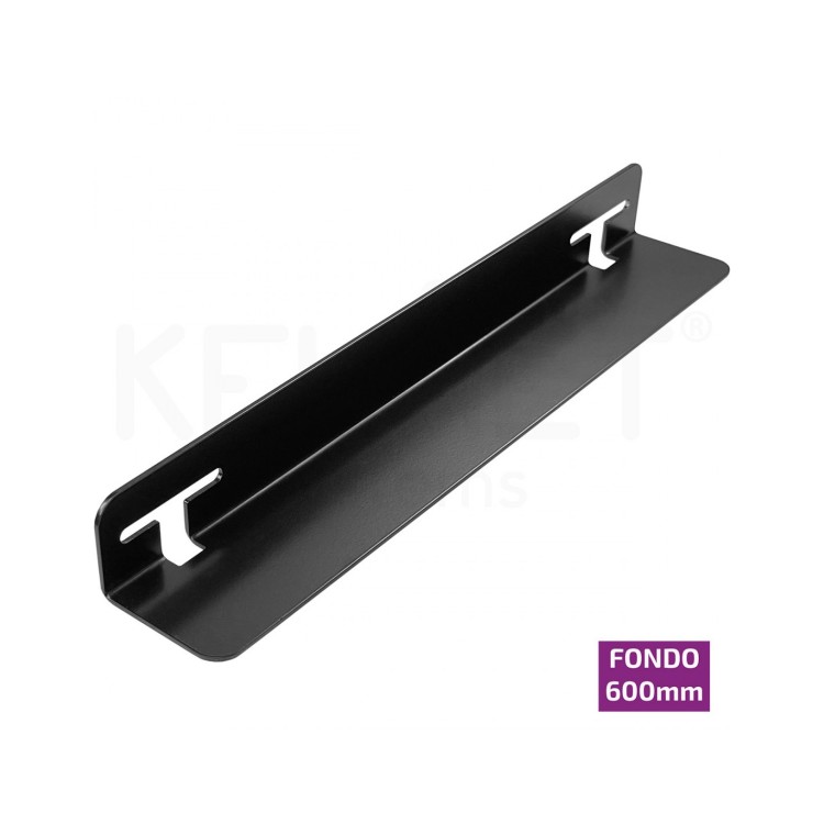 Escuadras metálicas Keynet FRE-35-600-LT2T - rack fondo 600 mm, carga 100 kg, acero 2 mm, negro RAL9005