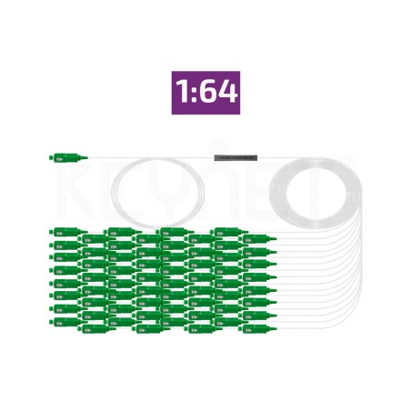 Repartidor óptico Keynet SOP-B164-SA - 1x64 SC/APC, 1.5 m, G657A