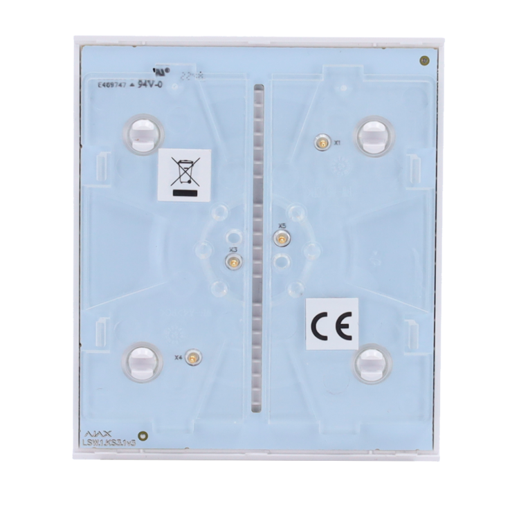 Panel táctil Ajax AJ-CENTERBUTTON-1G2W-W - LightSwitch, central sin contacto, LED, blanco