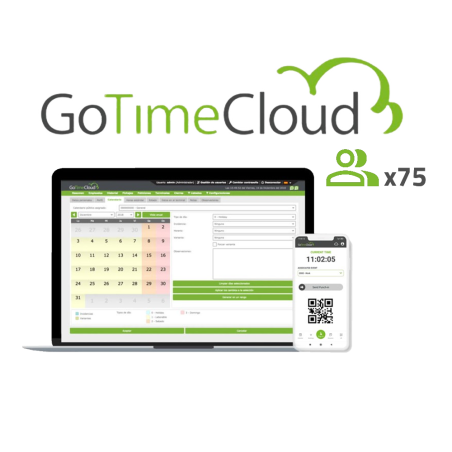 Software ZKTeco ZK-GOTIMECLOUD-75 - Cloud, 75 usuarios