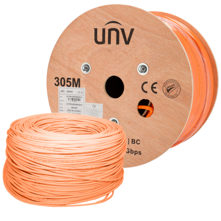Cable Cat6A Uniview UV-FTP6A-300-BC23AWG-DCA - F/FTP, 305 m