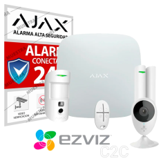 Kit de alarma vía radio:1 PIRCAM anti-mascotas hasta 12mts, contacto magnético y mando. Grado 2