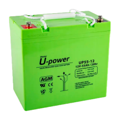 Batería plomo ácido Upower BATT-1255-U - 12V 55Ah, AGM, terminal T6