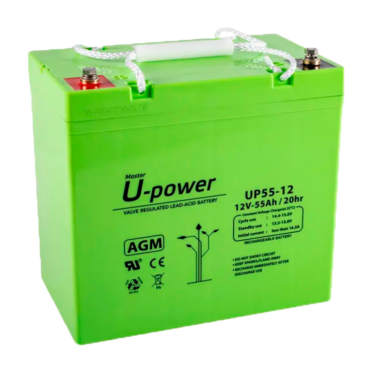 Batería AGM Upower BATT-1255-U - 12 V, 55 Ah, plomo ácido