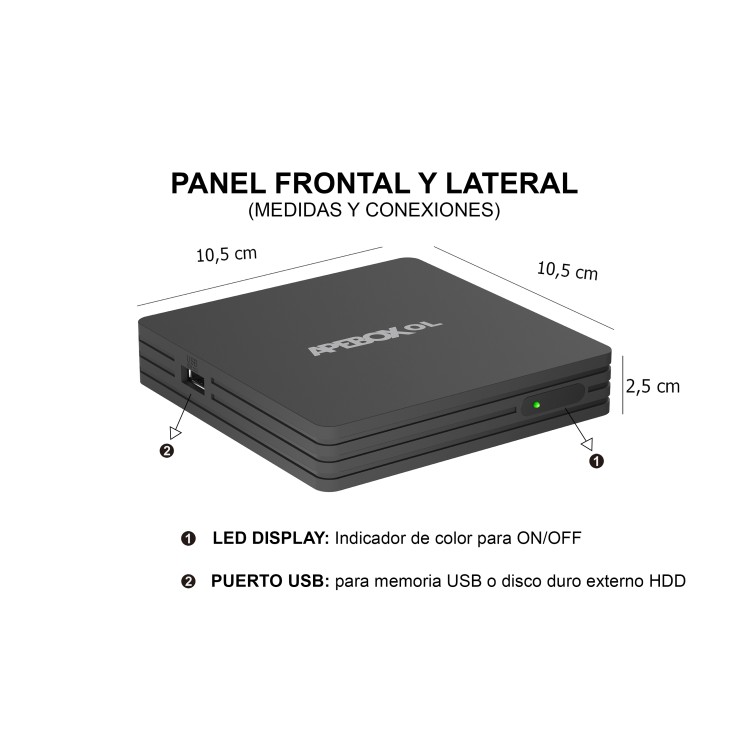 Receptor Linux OTT Apebox OL - 4K UHD, HDR10, WiFi Dual Band, Quad-core, IPTV