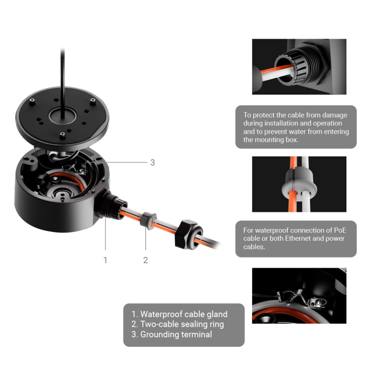 Caja de conexiones AJ-JUNCTIONBOX-B - montaje cámaras Ajax