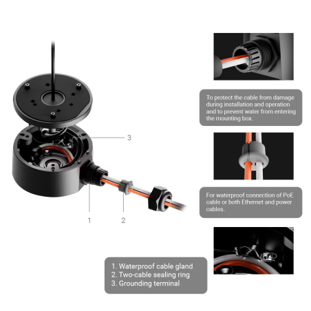 Caja de conexiones AJ-JUNCTIONBOX-B - montaje cámaras Ajax