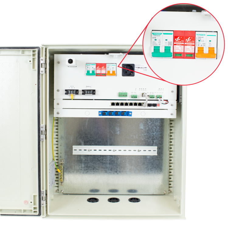 Armario Safire SF-BOX0812V-UPS-IP55 - 8 puertos, 12V, UPS