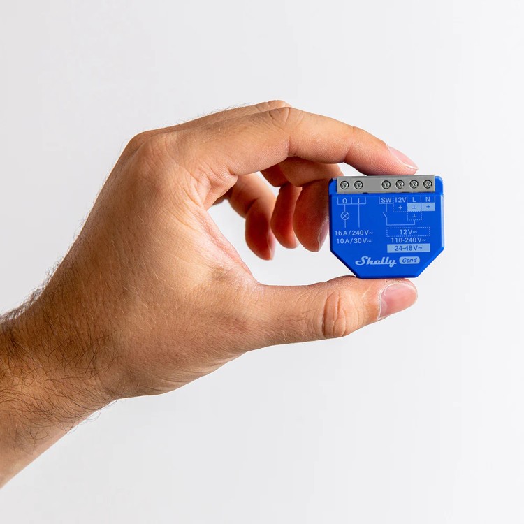 Relé inteligente Shelly 1 Gen4 - contacto seco, WiFi, Zigbee